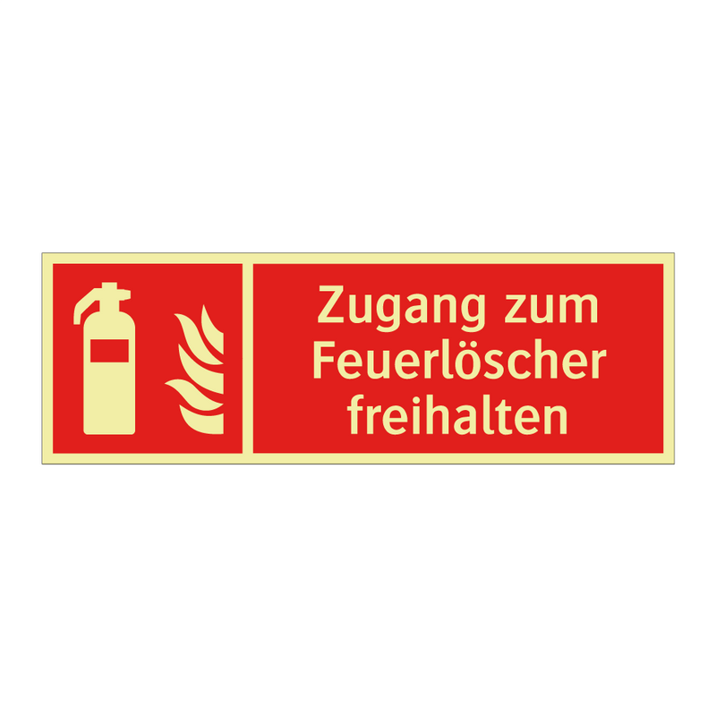 Zugang zum Feuerlöscher freihalten