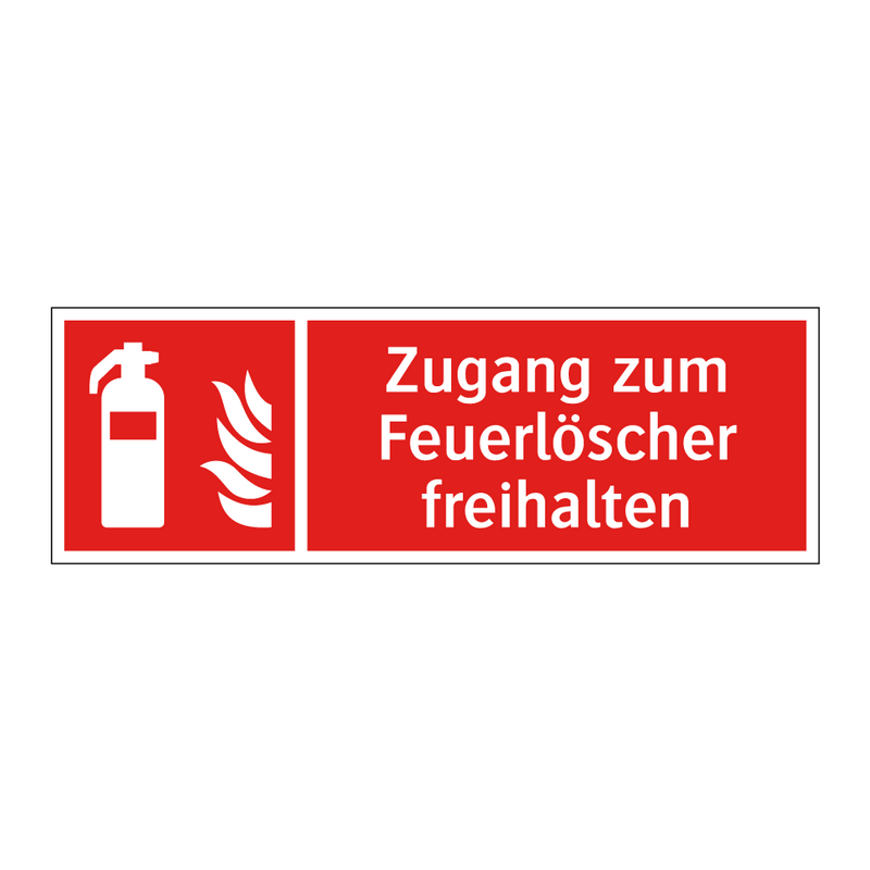 Zugang zum Feuerlöscher freihalten