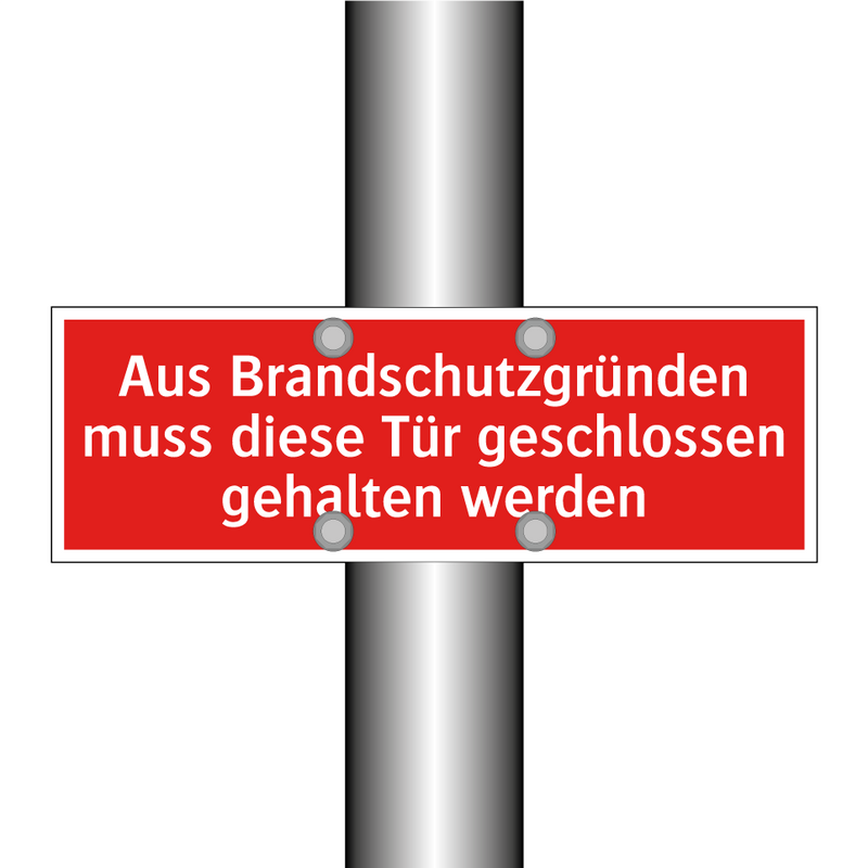 Aus Brandschutzgründen muss diese Tür geschlossen gehalten werden