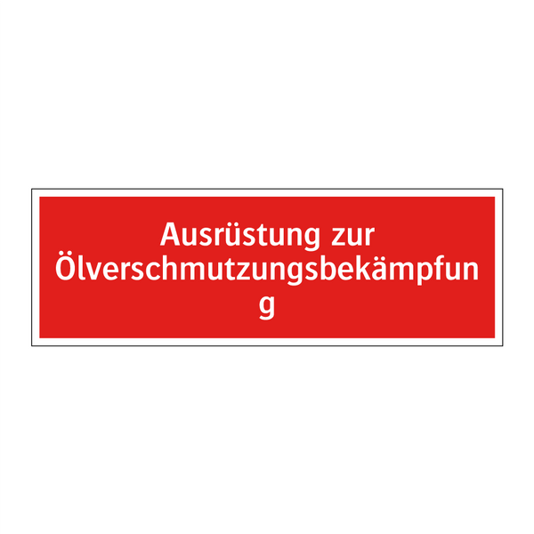 Ausrüstung zur Ölverschmutzungsbekämpfung