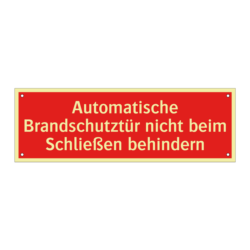 Automatische Brandschutztür nicht beim Schließen behindern