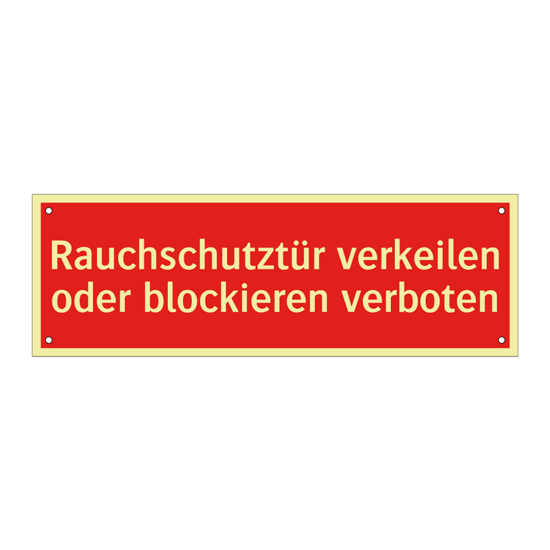Rauchschutztür verkeilen oder blockieren verboten