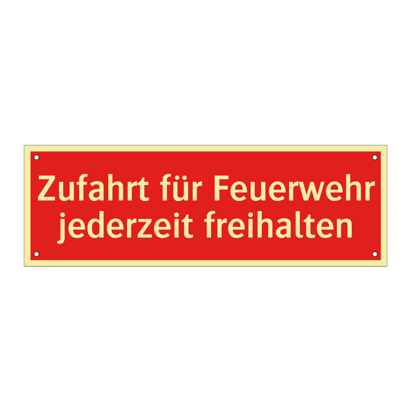 Zufahrt für Feuerwehr jederzeit freihalten