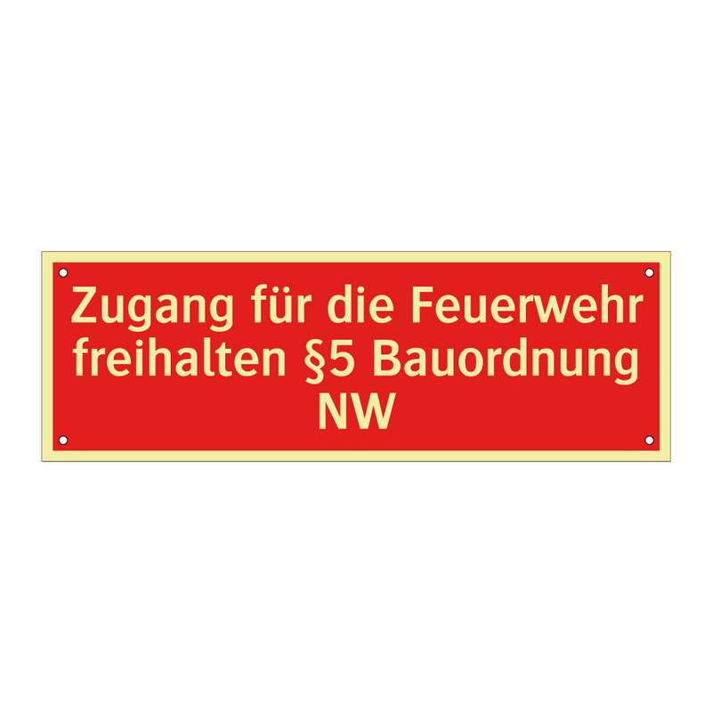 Zugang für die Feuerwehr freihalten §5 Bauordnung NW