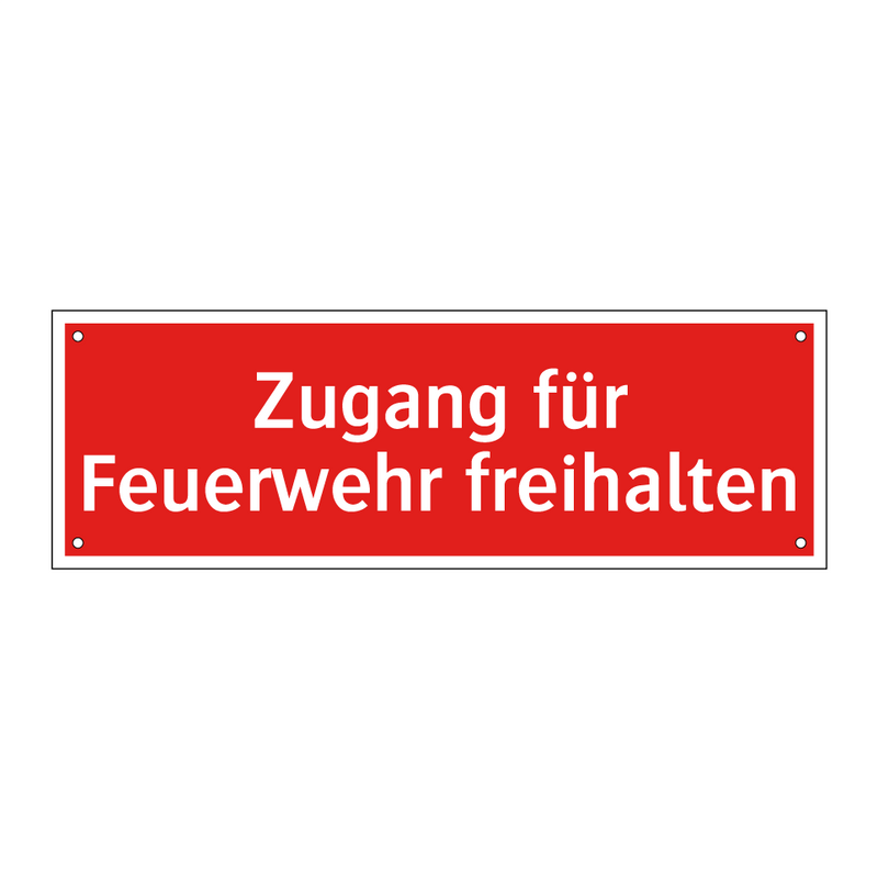 Zugang für Feuerwehr freihalten