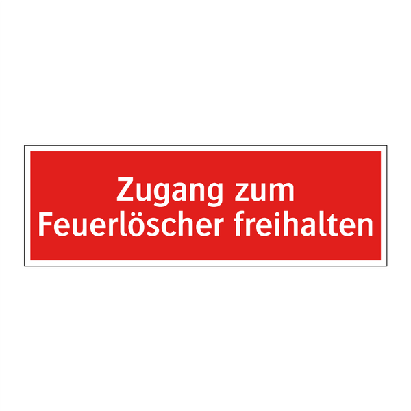 Zugang zum Feuerlöscher freihalten