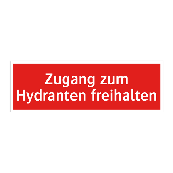 Zugang zum Hydranten freihalten