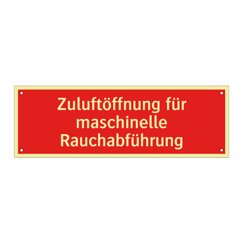 Zuluftöffnung für maschinelle Rauchabführung