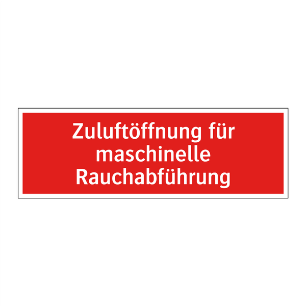 Zuluftöffnung für maschinelle Rauchabführung