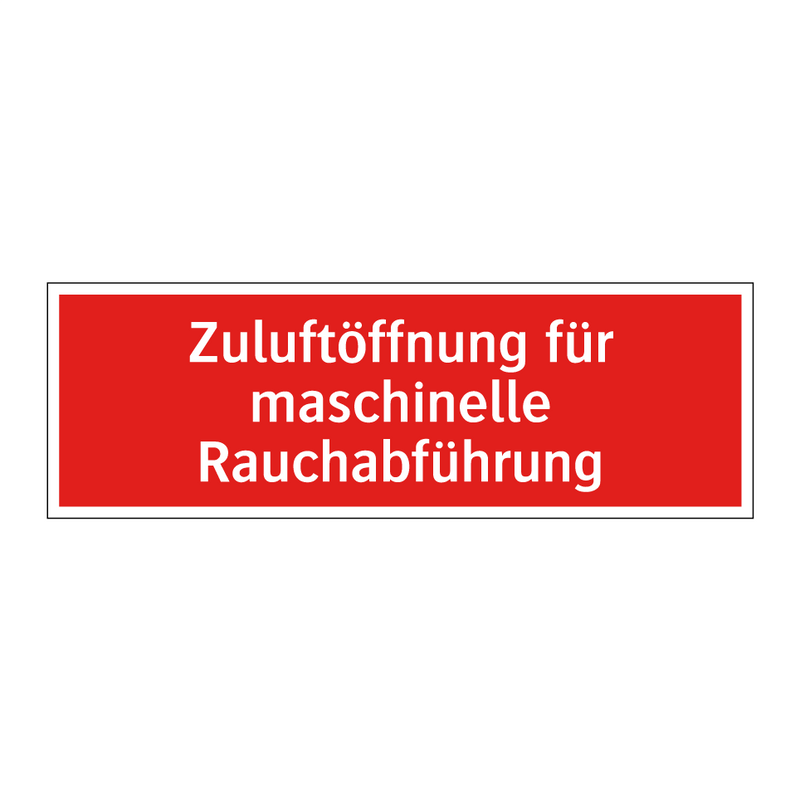 Zuluftöffnung für maschinelle Rauchabführung