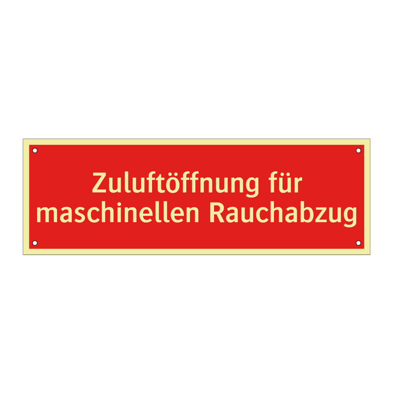 Zuluftöffnung für maschinellen Rauchabzug