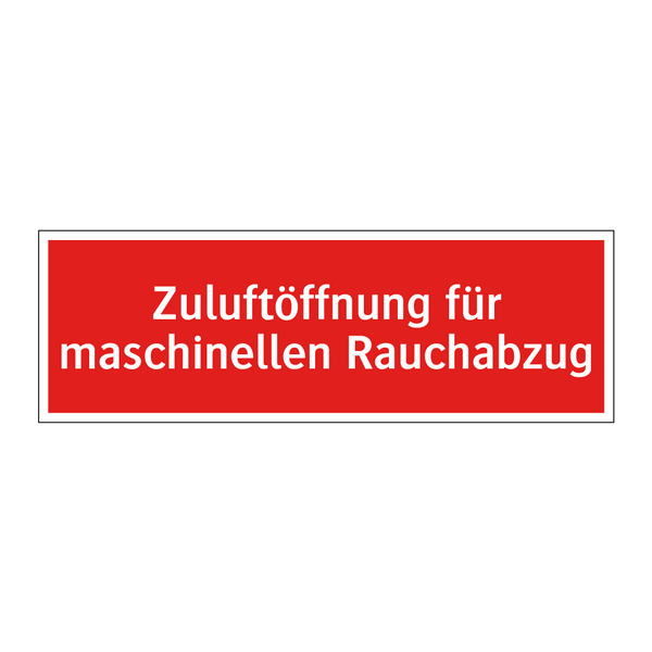 Zuluftöffnung für maschinellen Rauchabzug