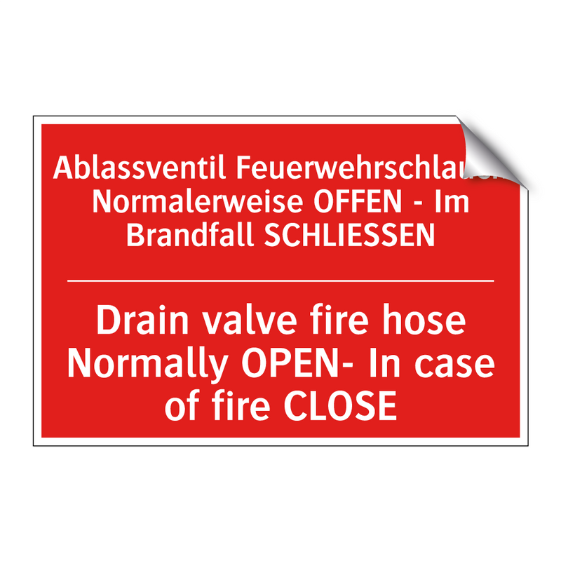 Ablassventil Feuerwehrschlauch /.../ - Drain valve fire hose Normally /.../