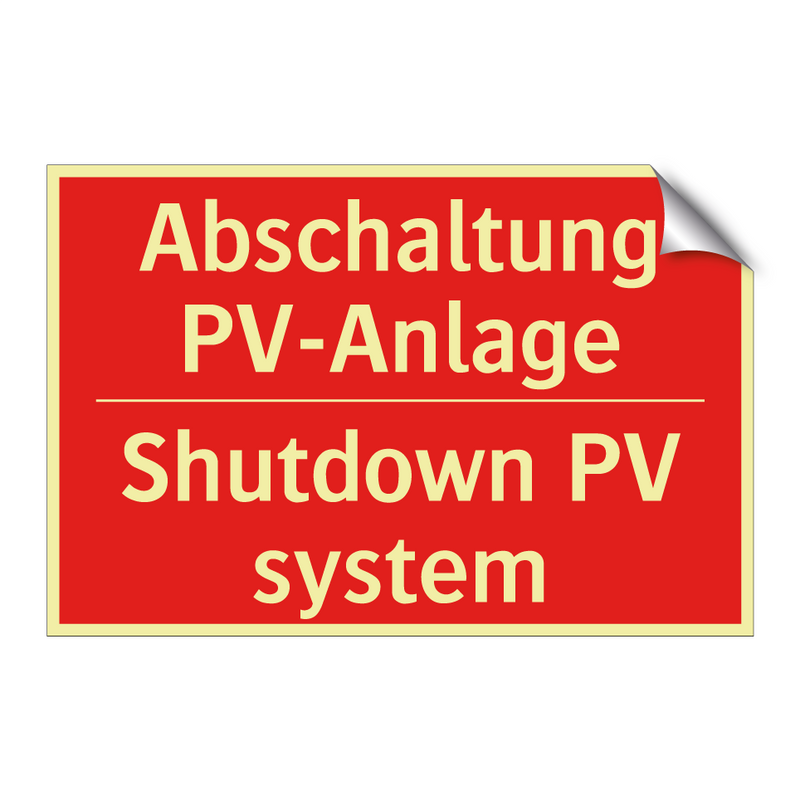 Abschaltung PV-Anlage - Shutdown PV system