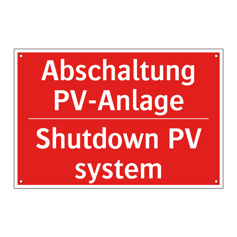 Abschaltung PV-Anlage - Shutdown PV system