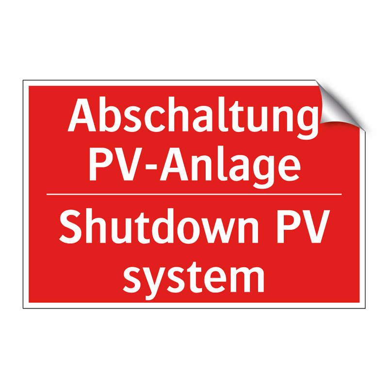 Abschaltung PV-Anlage - Shutdown PV system