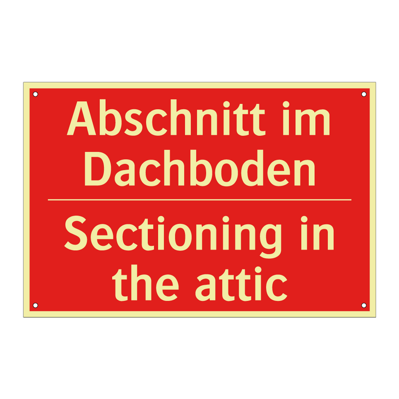 Abschnitt im Dachboden - Sectioning in the attic