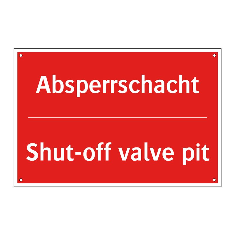 Absperrschacht - Shut-off valve pit