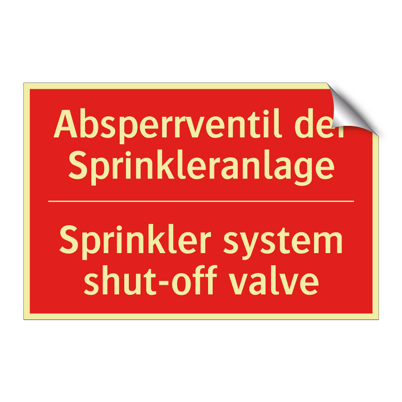 Absperrventil der Sprinkleranlage/.../ - Sprinkler system shut-off valve/.../