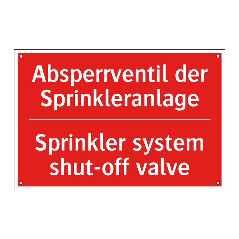 Absperrventil der Sprinkleranlage/.../ - Sprinkler system shut-off valve/.../