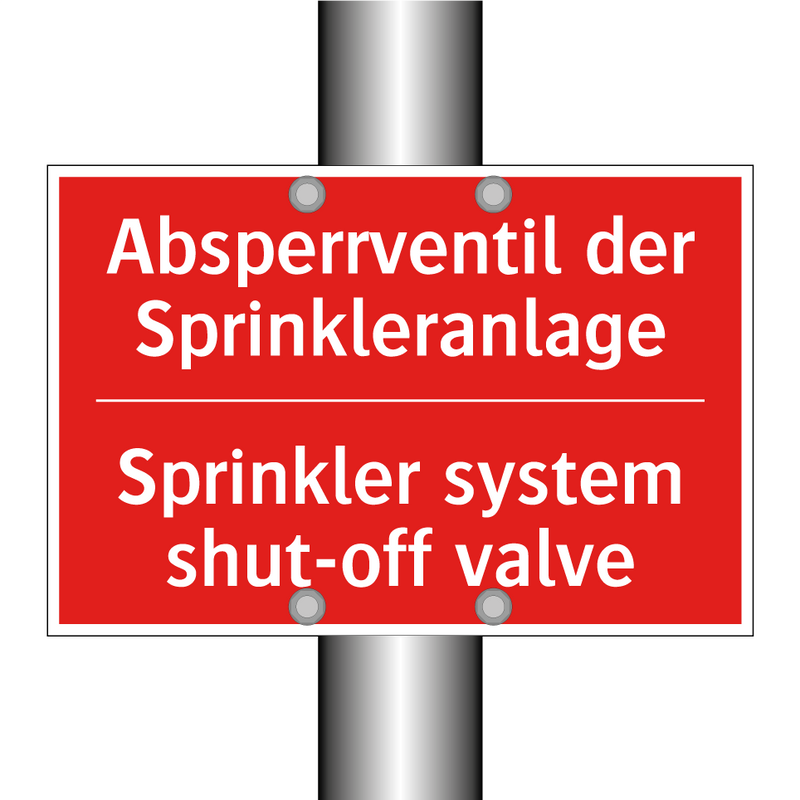 Absperrventil der Sprinkleranlage/.../ - Sprinkler system shut-off valve/.../