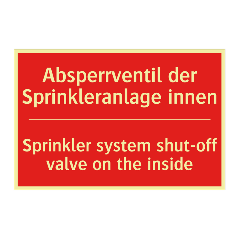 Absperrventil der Sprinkleranlage /.../ - Sprinkler system shut-off valve /.../