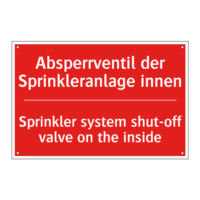 Absperrventil der Sprinkleranlage /.../ - Sprinkler system shut-off valve /.../