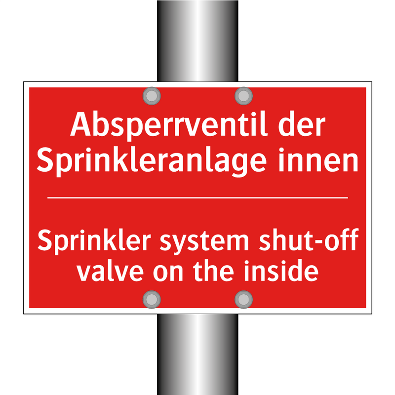 Absperrventil der Sprinkleranlage /.../ - Sprinkler system shut-off valve /.../