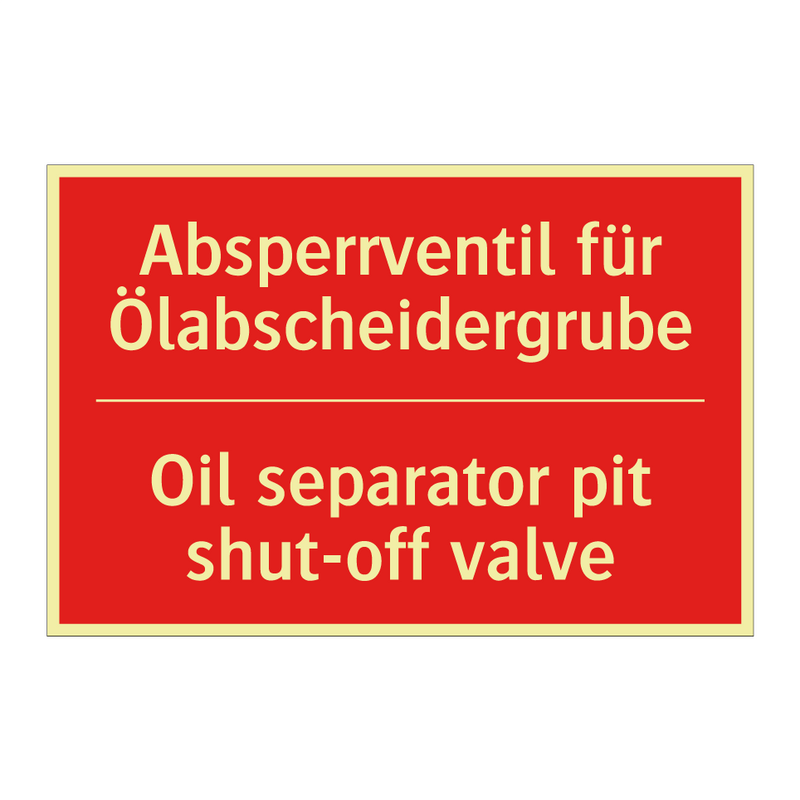 Absperrventil für Ölabscheidergrube/.../ - Oil separator pit shut-off valve/.../