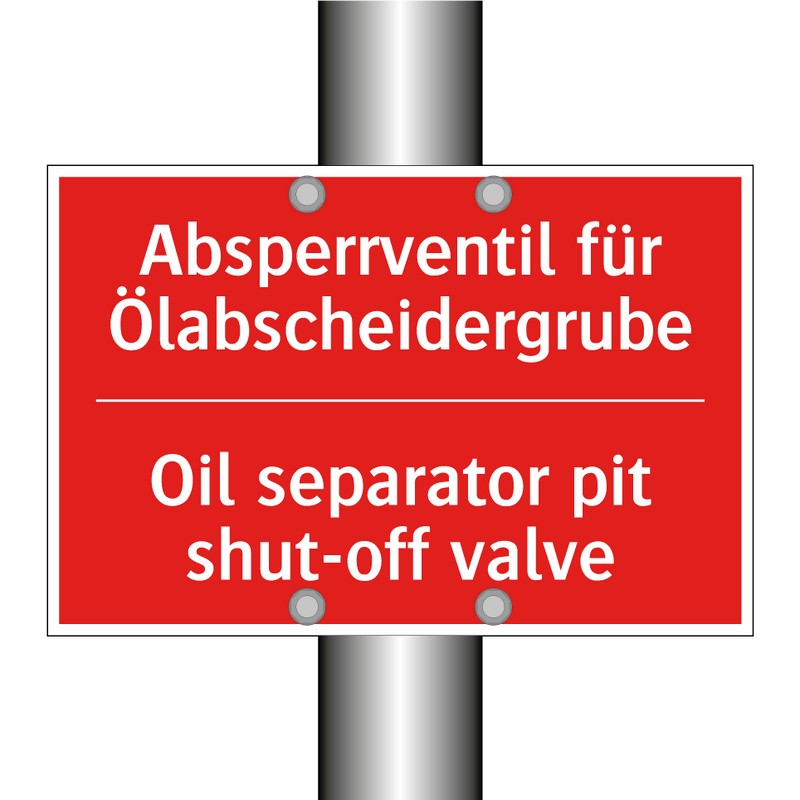 Absperrventil für Ölabscheidergrube/.../ - Oil separator pit shut-off valve/.../