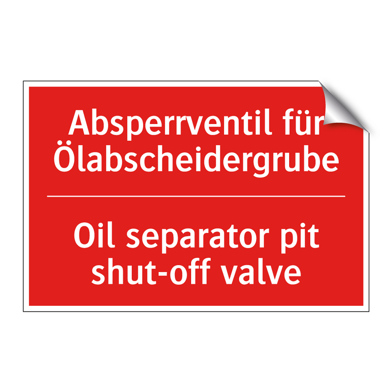 Absperrventil für Ölabscheidergrube/.../ - Oil separator pit shut-off valve/.../