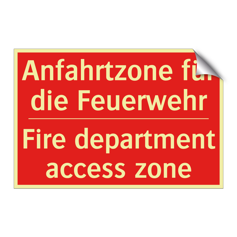 Anfahrtzone für die Feuerwehr - Fire department access zone