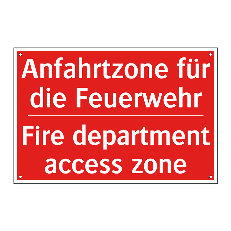 Anfahrtzone für die Feuerwehr - Fire department access zone