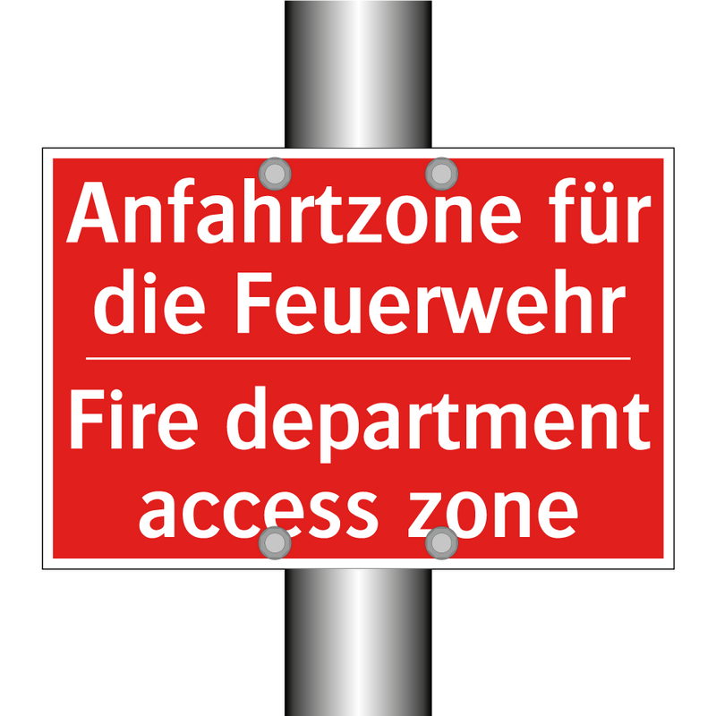 Anfahrtzone für die Feuerwehr - Fire department access zone