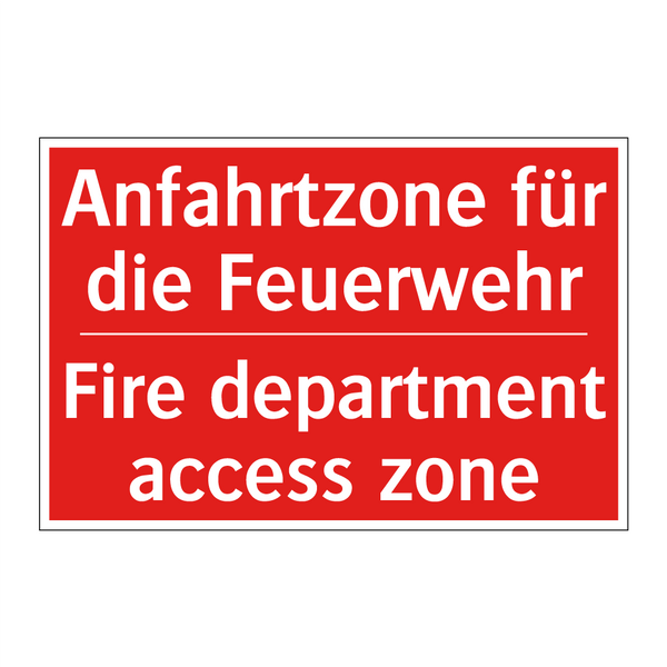 Anfahrtzone für die Feuerwehr - Fire department access zone