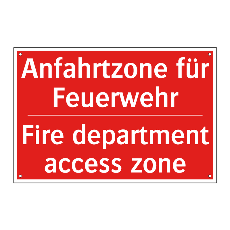 Anfahrtzone für Feuerwehr - Fire department access zone