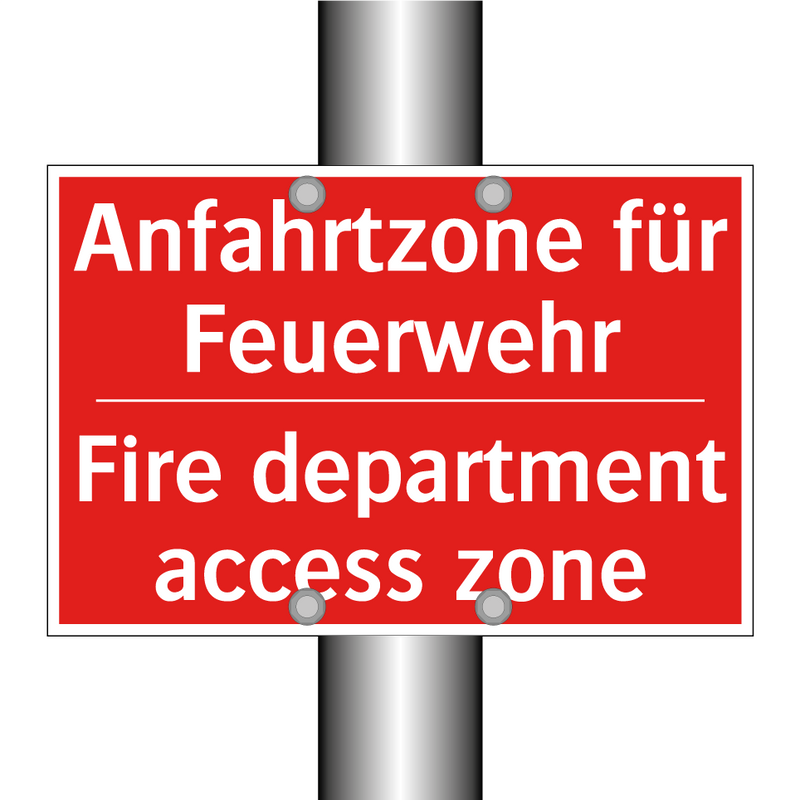 Anfahrtzone für Feuerwehr - Fire department access zone