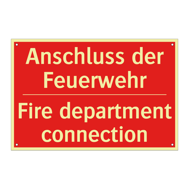 Anschluss der Feuerwehr - Fire department connection