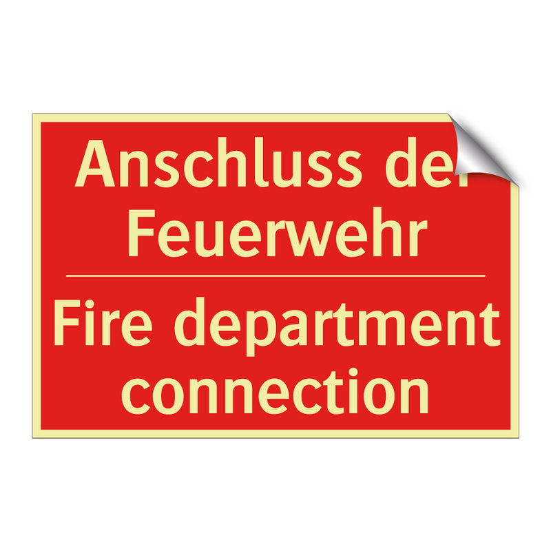 Anschluss der Feuerwehr - Fire department connection