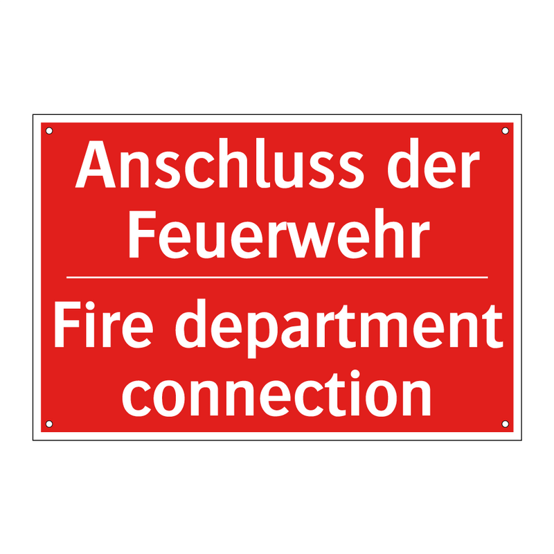 Anschluss der Feuerwehr - Fire department connection