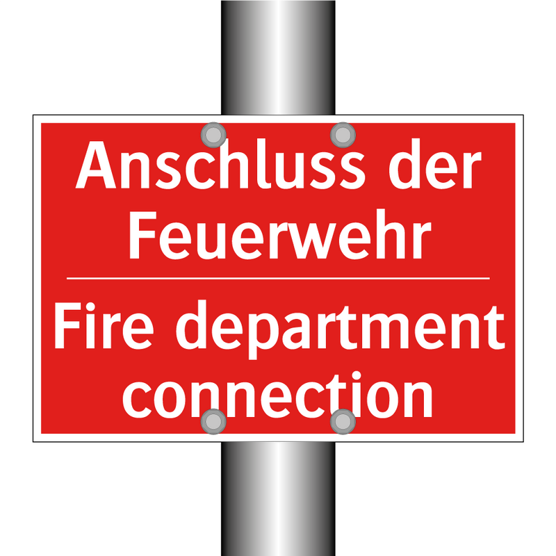 Anschluss der Feuerwehr - Fire department connection