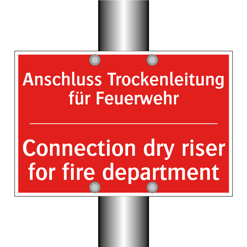 Anschluss Trockenleitung für Feuerwehr/.../ - Connection dry riser for fire /.../