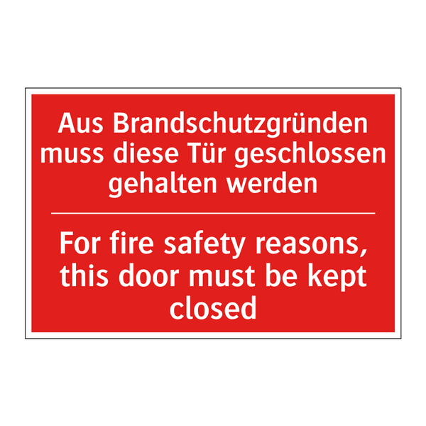 Aus Brandschutzgründen muss diese /.../ - For fire safety reasons, this /.../