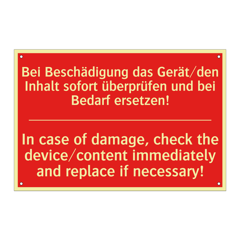 Bei Beschädigung das Gerät/den /.../ - In case of damage, check the device/content /.../