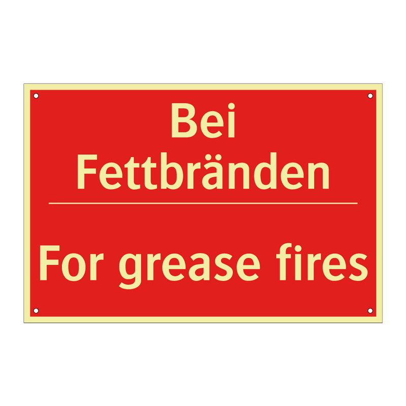 Bei Fettbränden - For grease fires