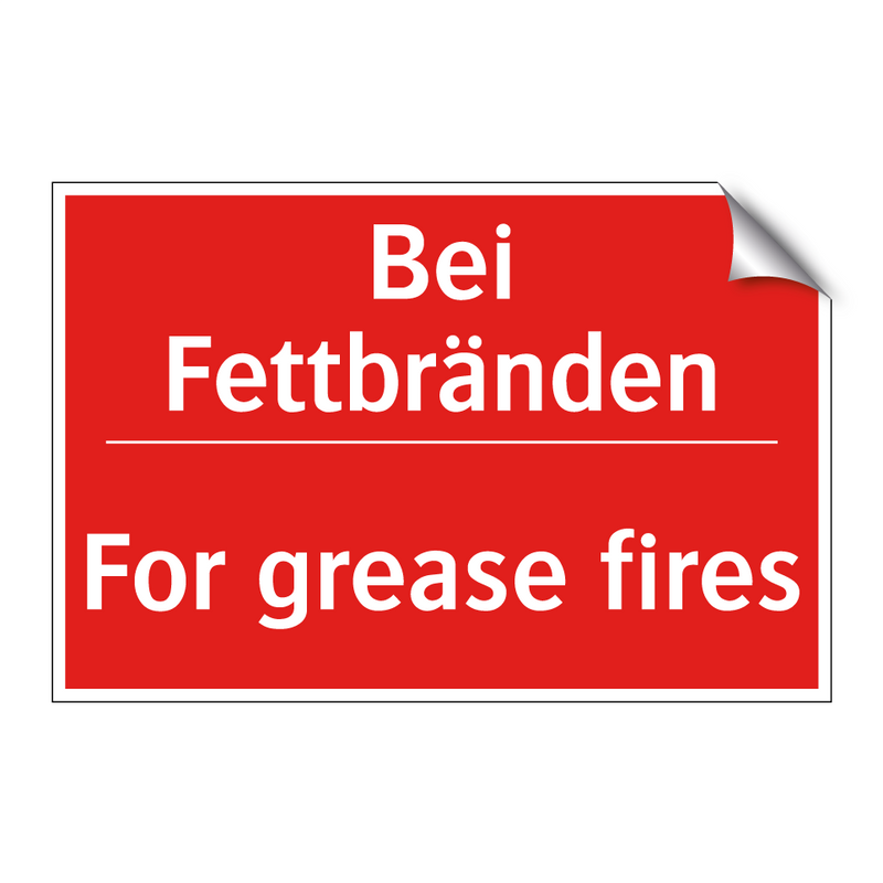 Bei Fettbränden - For grease fires