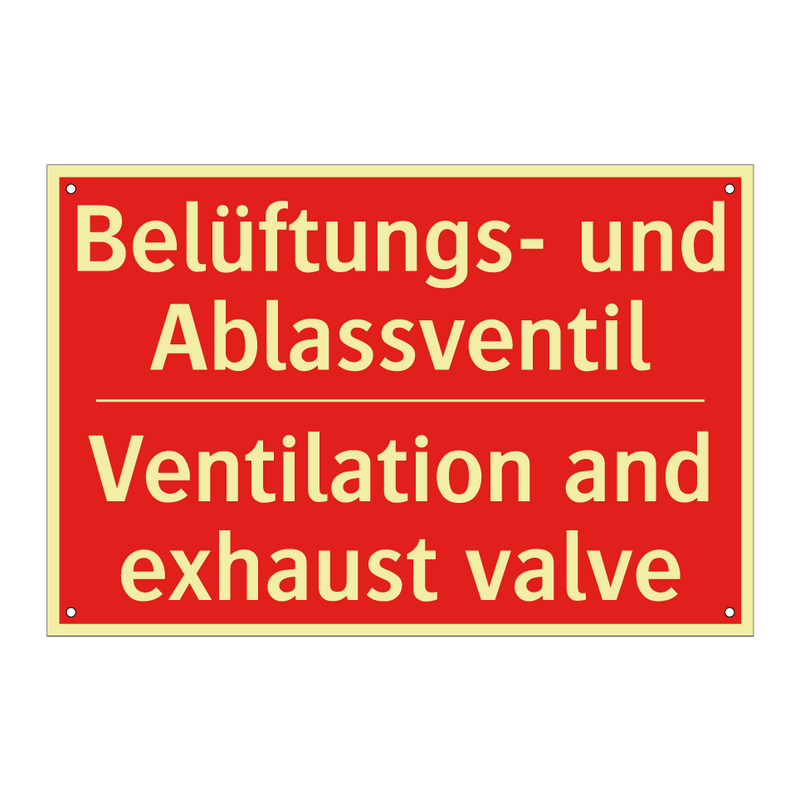 Belüftungs- und Ablassventil - Ventilation and exhaust valve