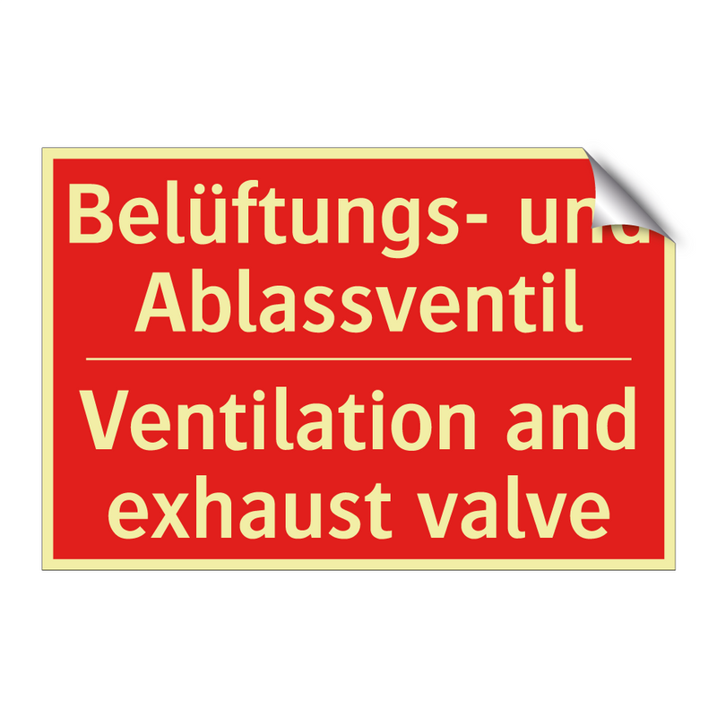 Belüftungs- und Ablassventil - Ventilation and exhaust valve