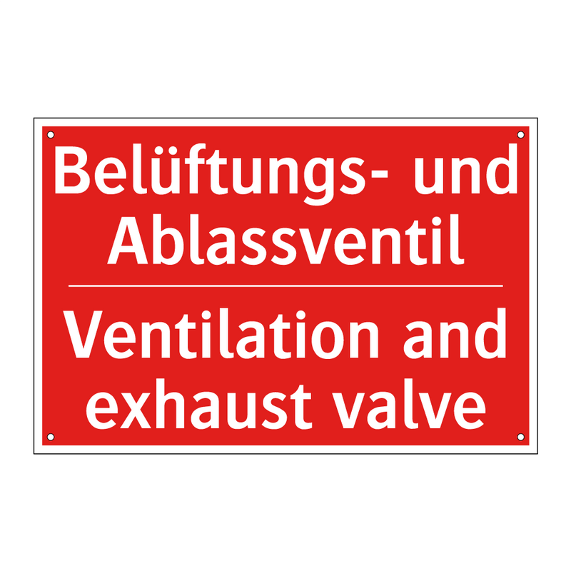 Belüftungs- und Ablassventil - Ventilation and exhaust valve