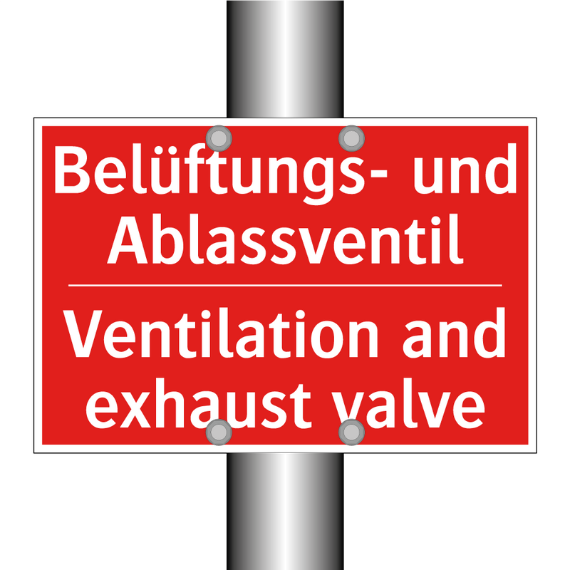 Belüftungs- und Ablassventil - Ventilation and exhaust valve